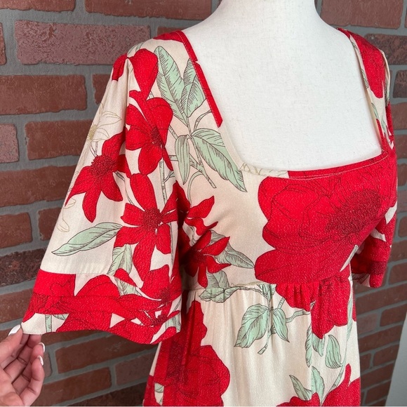 Red Floral Babydoll Dress | BOG Collective | XS - Picture 9 of 14